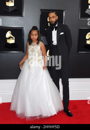Nipsey hussle alias Ermias Ashgedom wurde am 31. März 2019 bei einer Schießerei vor seinem Marathon-Bekleidungsgeschäft in Los Angeles, ca., getötet. Stockfoto