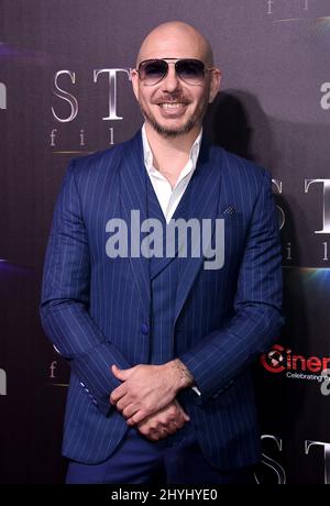 Pitbull bei der STXfilms-Präsentation „The State of the Industry: Past, Present and Future“, die am 2. April 2019 im Caesars Palace in Las Vegas, NV, stattfand. Stockfoto