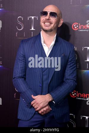 Pitbull bei der STXfilms-Präsentation „The State of the Industry: Past, Present and Future“, die am 2. April 2019 im Caesars Palace in Las Vegas, NV, stattfand. Stockfoto