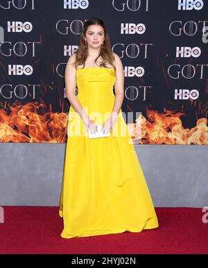 Hannah Murray nimmt an der „Game of Thrones“-Weltpremiere Teil, die am 3. April 2019 in der Radio City Music Hall in New York City stattfand. Stockfoto