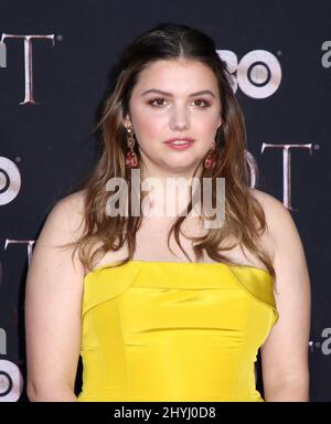 Hannah Murray nimmt an der „Game of Thrones“-Weltpremiere Teil, die am 3. April 2019 in der Radio City Music Hall in New York City, NY, stattfand Stockfoto