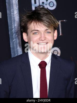 Jack Gleeson nimmt an der Weltpremiere der „Game of Thrones“-Endsaison Teil, die am 3. April 2019 in der Radio City Music Hall in New York City, NY, stattfand Stockfoto