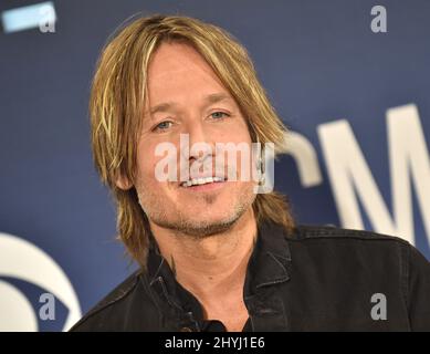 Keith Urban im Pressroom der Academy of Country Music Awards 54., die am 7. April 2019 in Las Vegas, NV, in der MGM Grand Garden Arena im MGM Grand Hotel & Casino abgehalten wurden. Stockfoto