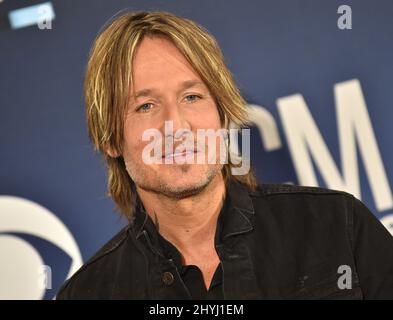 Keith Urban im Pressroom der Academy of Country Music Awards 54., die am 7. April 2019 in Las Vegas, NV, in der MGM Grand Garden Arena im MGM Grand Hotel & Casino abgehalten wurden. Stockfoto