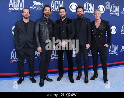 Old Dominion bei den Academy of Country Music Awards 54., die am 7. April 2019 in Las Vegas, NV, in der MGM Grand Garden Arena im MGM Grand Hotel & Casino verliehen wurden. Stockfoto