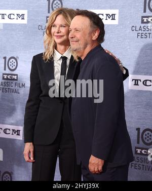 MEG Ryan und Billy Crystal nahmen an der 30.-jährigen Vorführung von „When Harry Met Sally“ bei der Eröffnungsgala des TCM Classic Film Festivals 2019 im TCL Chinese Theatre IMAX Teil Stockfoto