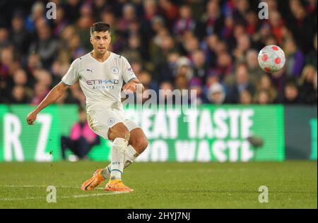 London, Großbritannien. 14. März 2022. 14. März 2022 - Crystal Palace gegen Manchester City - Premier League - Selhurst Park Rodri während des Premier League-Spiels im Selhurst Park. Bildnachweis: Kredit: Mark Pain/Alamy Live Nachrichten Stockfoto