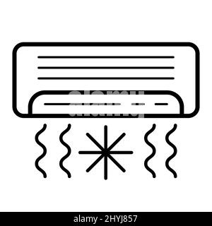 Klimaanlage AC zur Normalisierung der Raumlufttemperatur Split AC Stock Vektor