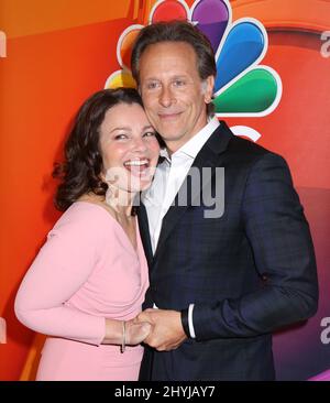 Fran Drescher und Steven Weber nahmen an der NBC 2019 im Vorfeld Teil, die am 13. Mai 2019 im Four Seasons Hotel in New York stattfand. Stockfoto