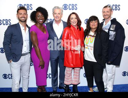 Jean Luc Bilodeau, Ito Aghayere, Kyle MacLachlan, Patricia Heaton, Sabrina Jalees & Lucas Neff bei der CBS 2019 im Vorfeld der Todd English Food Hall Stockfoto