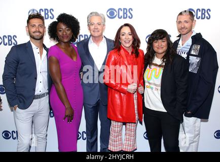 Jean Luc Bilodeau, Ito Aghayere, Kyle MacLachlan, Patricia Heaton, Sabrina Jalees & Lucas Neff bei der CBS 2019 im Vorfeld der Todd English Food Hall Stockfoto