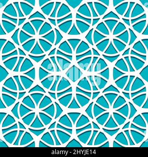 Nahtloses Muster mit geometrischen Motiven in 3 Farben Stockfoto