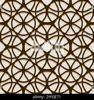 Nahtloses Muster mit geometrischen Motiven in 3 Farben Stockfoto