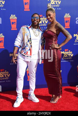 Scrappy und Bambi kommen am 15. Juni 2019 bei den MTV Movie & TV Awards 2019 im Barker Hanger in Santa Monica an Stockfoto