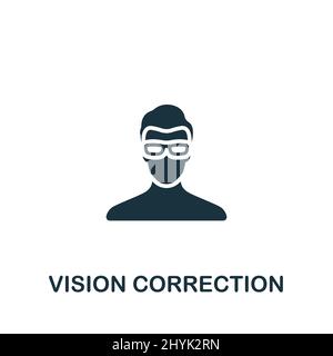 Symbol „Sichtkorrektur“. Monochromes, einfaches Symbol für Vorlagen, Webdesign und Infografiken Stock Vektor