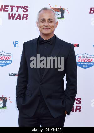 Ali Afshar bei der Premiere von „Bennett's war“ im Steven J. Ross Theater in den Warner Bros. Studios Stockfoto