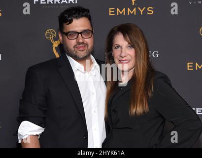 Gregori J. Martin und Wendy Riche treffen am 28. August 2019 in North Hollywood, USA, zum Empfang der Tagungsprogramm-Peer-Gruppe an der Television Academy ein. Stockfoto