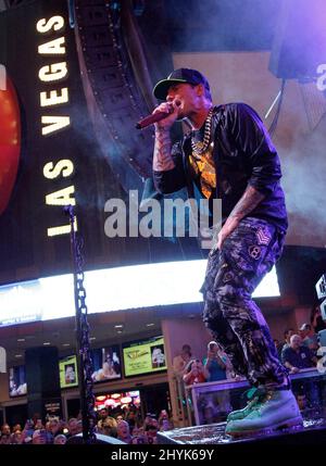 Vanilla Ice auf der Bühne beim I LOVE DAS 90'S Konzert im Fremont Street Experience Labor Day Weekend Konzerte auf der Third Street Stage am 1. September 2019 in Las Vegas. Stockfoto