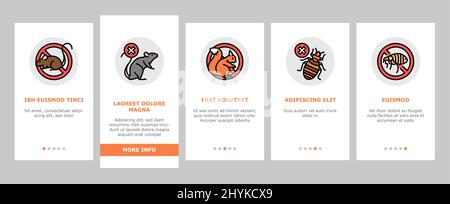 Schädlingsbekämpfung Service Behandlung Onboarding Icons Set Vector Stock Vektor