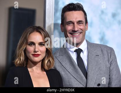 Natalie Portman und Jon Hamm kommen am 25. September 2019 in Los Angeles, CA, im Los Angeles Premeire im Zanuck Theater an. Stockfoto