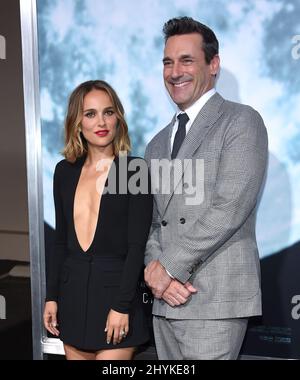 Natalie Portman und Jon Hamm kommen am 25. September 2019 in Los Angeles, CA, im Los Angeles Premeire im Zanuck Theater an. Stockfoto