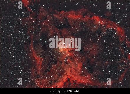 Herznebel IC1805, Emissionsnebel im Sternbild Cassiopeia, Milchstraße Stockfoto