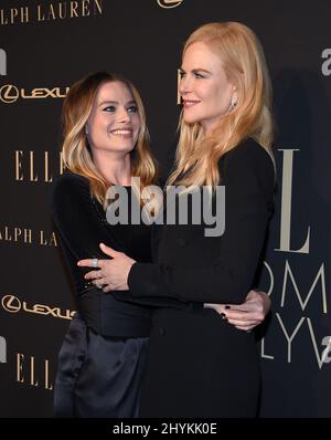Margot Robbie und Nicole Kidman nehmen an der Elle Women in Hollywood-Veranstaltung im Four Seasons Beverly Hills Teil Stockfoto