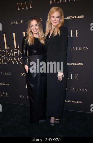 Margot Robbie und Nicole Kidman nehmen an der Elle Women in Hollywood-Veranstaltung im Four Seasons Beverly Hills Teil Stockfoto