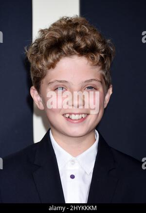 Roman Griffin Davis bei der JoJo Rabbit-Premiere von Fox Searchlight in Los Angeles, die in der Hollywood American Legion Post 43 stattfand Stockfoto