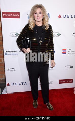 Morgan Fairchild nimmt am Empfang der Elizabeth Taylor AIDS Foundation im Mark Zunino Atelier in Beverly Hills, Kalifornien, Teil Stockfoto