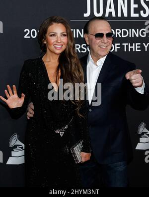 Thalia, Tommy Mottola bei der Latin Recording Academy 2019 Person des Jahres Gala im Premier Ballroom des MGM Grand Conference Center Stockfoto