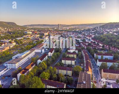 Luftaufnahme der Universitätsstadt Jena, Jena, Thüringen, Deutschland Stockfoto