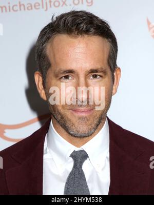 Ryan Reynolds nimmt an der Michael J. Fox Foundation Gala 2019 "A Funny Thing Happened on the Way to Cure Parkinson's" Teil, die am 16. November 2019 im Hilton New York City, NY, stattfand Stockfoto