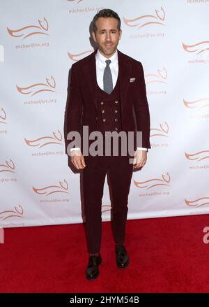 Ryan Reynolds nimmt an der Michael J. Fox Foundation Gala 2019 "A Funny Thing Happened on the Way to Cure Parkinson's" Teil, die am 16. November 2019 im Hilton New York City, USA, stattfand. Stockfoto