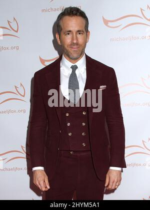 Ryan Reynolds nimmt an der Michael J. Fox Foundation Gala 2019 "A Funny Thing Happened on the Way to Cure Parkinson's" Teil, die am 16. November 2019 im Hilton New York City, NY, stattfand Stockfoto