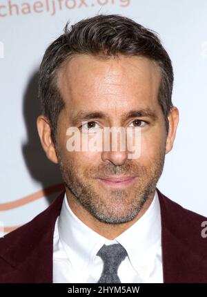 Ryan Reynolds nimmt an der Michael J. Fox Foundation Gala 2019 "A Funny Thing Happened on the Way to Cure Parkinson's" Teil, die am 16. November 2019 im Hilton New York City, NY, stattfand Stockfoto