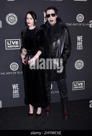 Marilyn Manson und Lindsay Usich bei der Art of Elysium 13. Annual Black Tie Artistic Experience 'HEAVEN' im Palladium Stockfoto