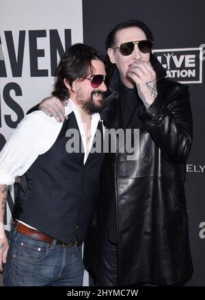 Shooter Jennings und Marilyn Manson bei der Art of Elysium 13. Annual Black Tie Artistic Experience 'HEAVEN' im Palladium Stockfoto