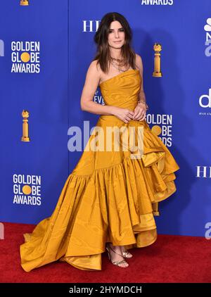 Sandra Bullock im Pressenzimmer bei den Golden Globe Awards 2020 im Beverly Hilton Hotel Stockfoto