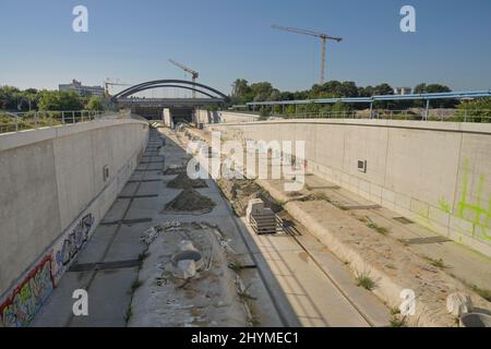 Neubau der Autobahn A100, Sonnenallee, Neukölln, Berlin, Deutschland Stockfoto