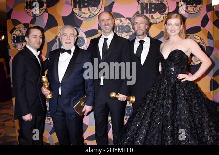 Kieran Culkin, Brian Cox, Jesse Armstrong, Alan Ruck und Sarah Snook bei der Golden Globes Afterparty von HBO, die am 5. Januar 2020 im Beverly Hilton Hotel in Beverly Hills, Los Angeles, stattfand. Stockfoto