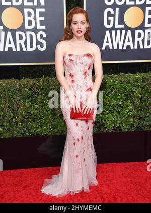 Jane Levy bei den Golden Globe Awards 77., die am 5. Januar 2020 im Beverly Hilton Hotel in Beverly Hills, Los Angeles, verliehen wurden. Stockfoto