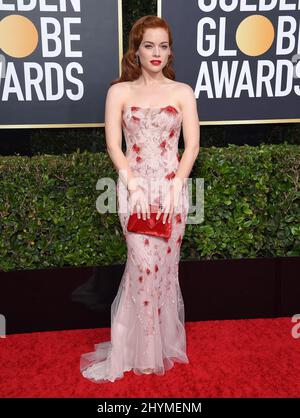 Jane Levy bei den Golden Globe Awards 77., die am 5. Januar 2020 im Beverly Hilton Hotel in Beverly Hills, Los Angeles, verliehen wurden. Stockfoto