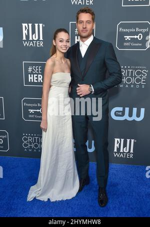 Justin Hartley und Isabella Justice Hartley bei den Annual Critics' Choice Awards 25., die am 12. Januar 2020 in Santa Monica, USA, bei Barker Hanger verliehen wurden. Stockfoto