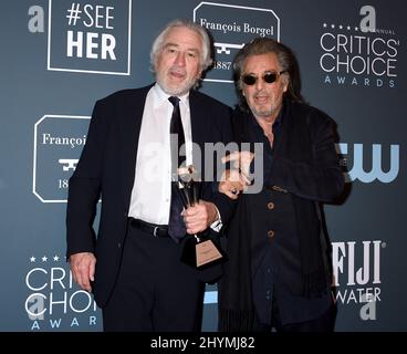 Robert De Niro und Al Pacino bei den Annual Critics' Choice Awards 25., die am 12. Januar 2020 in Santa Monica, CA, bei Barker Hanger verliehen wurden. Stockfoto