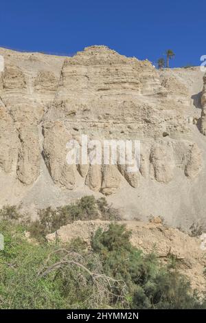 Felsformationen, Berge in Wadi David, ein Gedi Nature Reserve, Israel Stockfoto