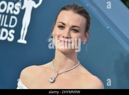 Yvonne Strahovski bei den Annual Screen Actors Guild Awards 26., die am 19. Januar 2020 im Shrine Auditorium, CA, im Shrine Auditorium stattfinden. Stockfoto