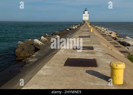 Manitowoc Breakwater Lighthouse Am Lake Michigan Stockfoto