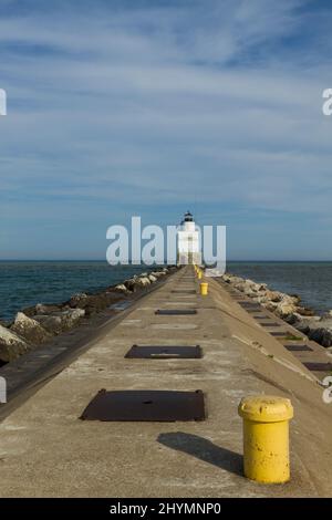 Manitowoc Breakwater Lighthouse Am Lake Michigan Stockfoto