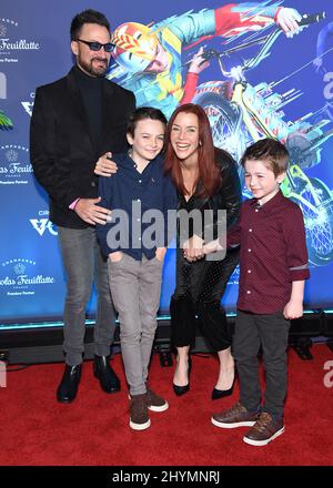 Annie Wersching, Stephen Full, Freddie Wersching Full und Ozzie Wersching Full bei der Premiere von VOLTA Los Angeles im Dodger Stadium am 21. Januar 2020 in Los Angeles, CA, des Cirque du Soleil. Stockfoto